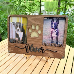 Custom Pet Frame | Personalized Pet Name Picture Frame | Paw Print Pet Frame with Name | 5x7 Personalized Pet Frame | Gift for Dog Mom