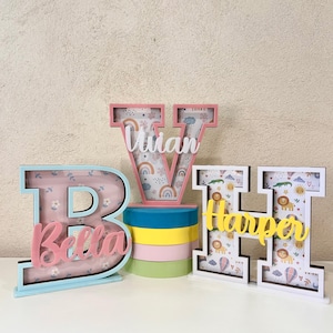 Banco de letras de nombre personalizado / Alcancía personalizada / Caja de monedas personalizada / Nombre personalizado Alfabeto Banco de monedas / Regalo para niños / Regalo de guardería