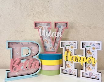 Custom Name Letter Piggy Bank: Personalized Nursery Decor