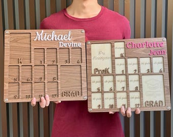 Personalized School Years Photo Frame: Custom Name, PreK-Grad