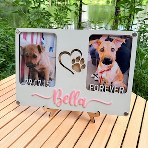 Personalized Pet Memorial Frame | Custom Name and Date Dog Portrait Frame | Dog Memorial Gift | Dog Sympathy Gift