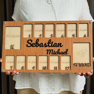 Personalized Kindergarten to Graduation School Picture Frame | Custom Name School Years Photo Frame |  PreK-12 K-12 Senior Picture Gift