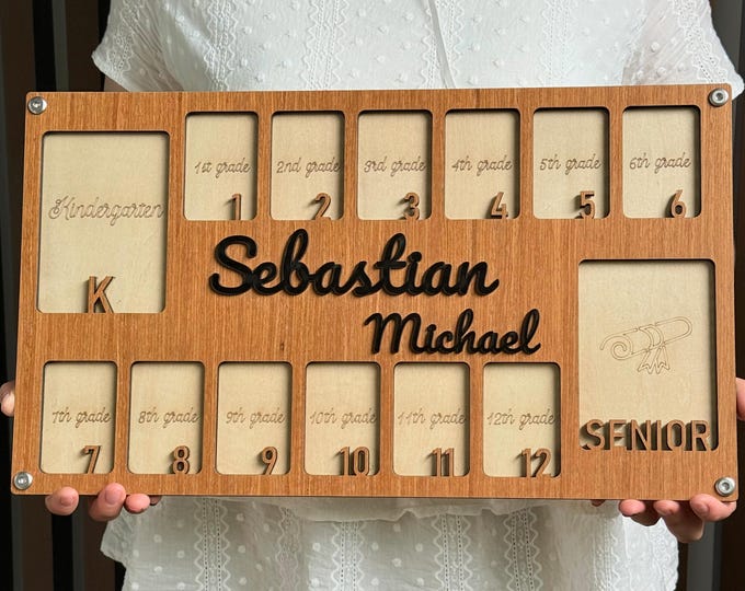 Personalized School Years Photo Frame: Kindergarten to Graduation