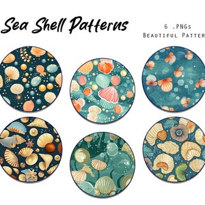 Sea Shells Digital Paper, Sea Shells Seamless Pattern, Sea Shell Prints, Sea Shells Background, Digital Paper, Commercial Use, Scrapbook