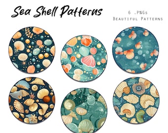 Sea Shells Digital Paper, Sea Shells Seamless Pattern, Sea Shell Prints, Sea Shells Background, Digital Paper, Commercial Use, Scrapbook