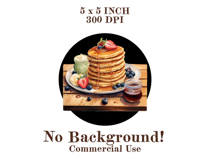 8 Pancakes Clipart, Watercolor Pancakes, Pancake Art, Pancake Boards