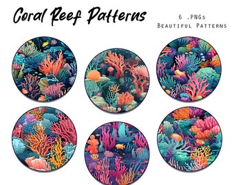 Coral Reef Digital Paper, Coral Reef Seamless Pattern, Coral Reef Prints, Coral Reef Background, Digital Paper, Commercial Use, Scrapbook