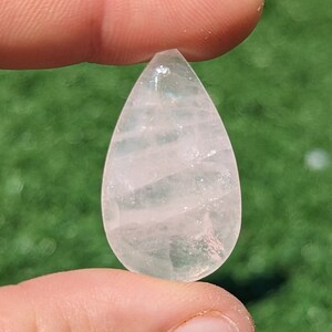 Rose Quartz Cabochon. Photos do not show how pink they are! Teardrop shape for jewelry making, wire wrapping. Indonesian Rose Quartz RCC 2.2
