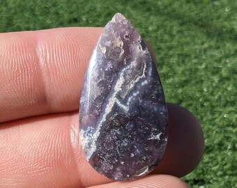 Grape Agate Cabochon, Purple Calcedony Cabochon Grape Agate pendant stone.  GA 5.3