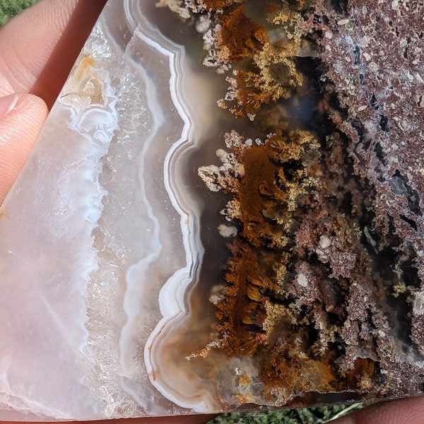 Ternate Moss Agate Slab, Natural Rough edge, New Indonesia Crazy lac Moss Agate Material, high quality.   TSlab 6