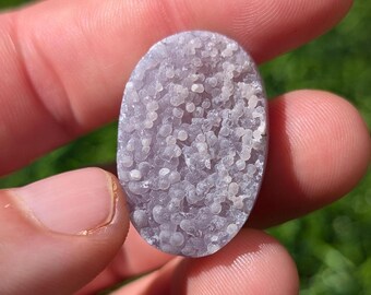 Grape Agate Raw Cabochon, Oval Purple Calcedony Cabochon Grape Agate Specimen Cab.  GARC 4.6