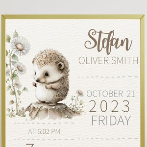 Create a Personalized Birth Announcement with Our Birth Information Card Printable - Instant Download Birth Stats Sign
