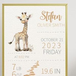 Create a Personalized Birth Announcement with Our Birth Information Card Printable - Instant Download Birth Stats Sign
