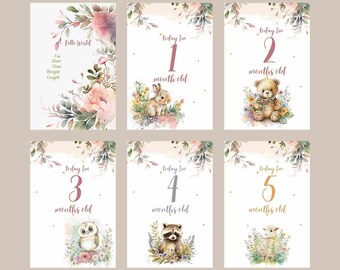 Anuncio de nacimiento y letrero del hospital para bebés / Tarjetas de hitos para bebés imprimibles / Regalo perfecto para nuevas mamás y baby showers