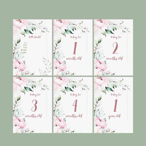 13 cartes Jalon nouveau-né | Jalons mensuels | Prénom et faire-part de bébé | Cadeau pour les nouvelles mamans