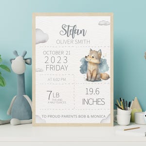 Art mural d'informations sur la naissance de bébé garçon, impression de statistiques de naissance, stat de naissance bébé imprimable, carte d'informations sur la naissance, signe de statistiques de naissance, signe de détails de naissance