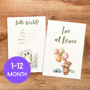 Faire-part de naissance et cartes étape importante | Jalons mensuels | Cadeau unique pour les nouvelles mamans
