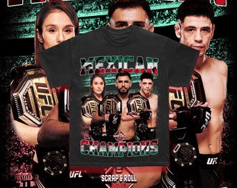 T-shirt des 3 champions mexicains Brandon Moreno, Yair Rodriguez et Alexa Grasso