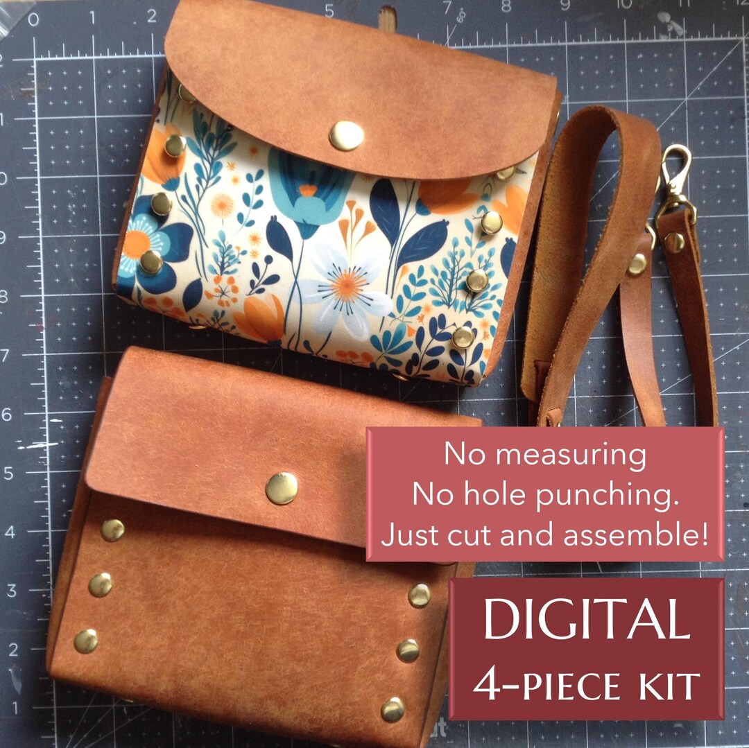Faux Leather Bag Pattern With Shoulder Strap: No-sew SVG Files (digital ...