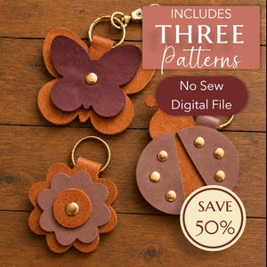 Butterfly, Flower & Ladybug Charms SVG Bundle |For Leather, Faux Leather or Paper
