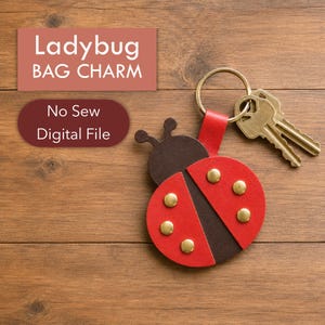 Ladybug Bag Charm SVG Pattern: No-Sew Faux Leather Cricut Cut File