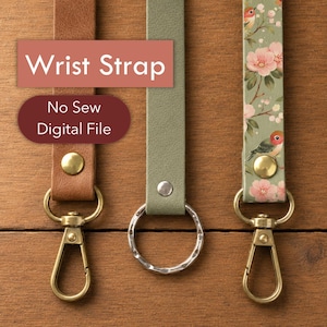 Leren polsbandje sleutelhanger SVG, polsbandje patroon voor Cricut en imitatieleer