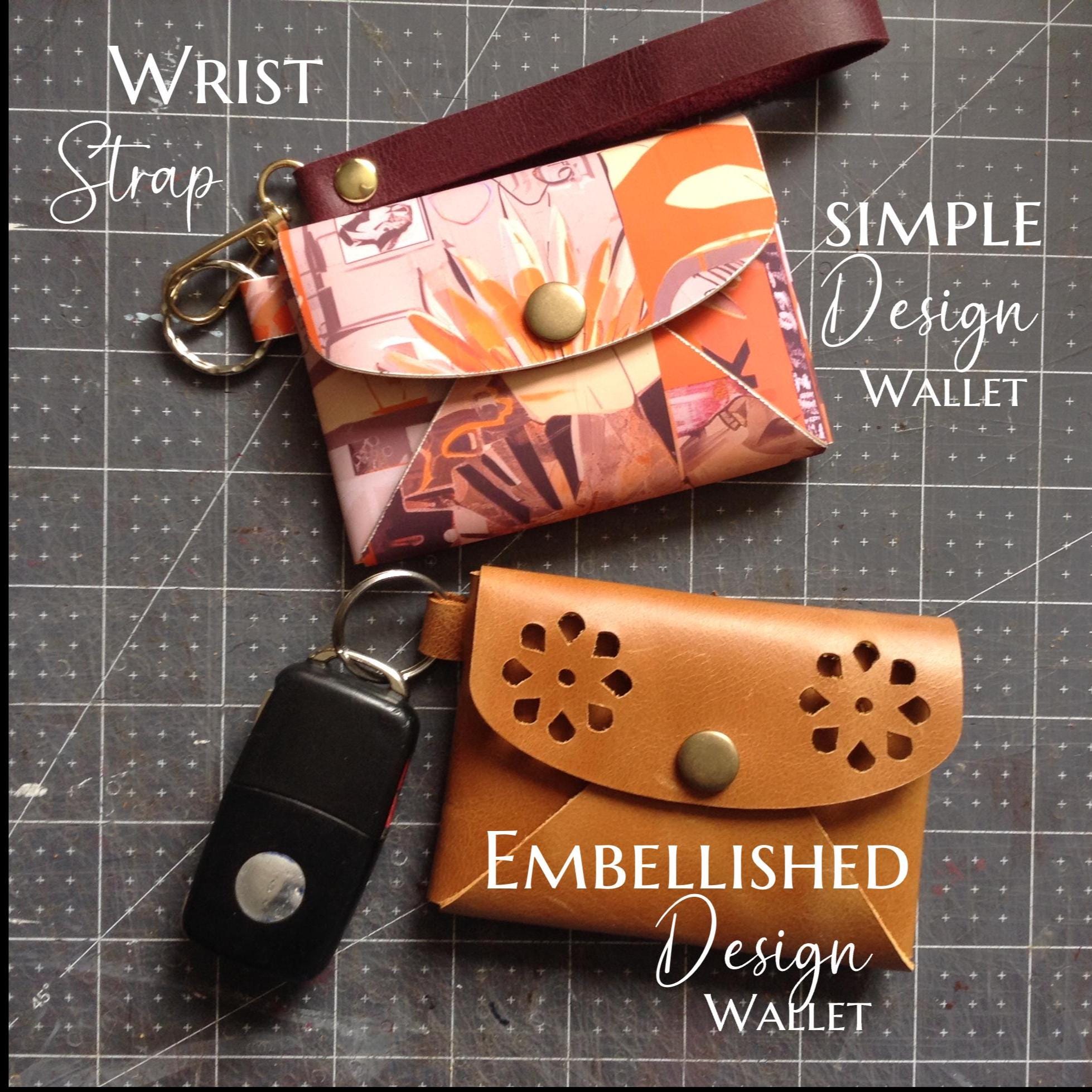No Sew Faux Leather Keychain Wallet Pattern: Wallet & Strap Patterns ...
