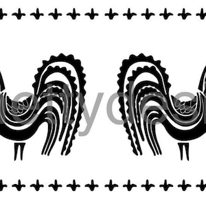 Butterprint Rooster SVG Cut File para batidora de pie o utensilios de cocina, tela