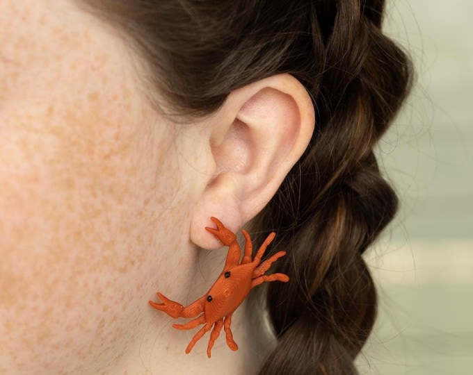 Crab Earrings | 3D Printed Jewelry