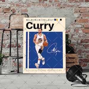 Cartel de Steph Curry, Impresión de baloncesto, Deportes, Decoración de pared, Cartel de la NBA, Decoración de dormitorio, Decoración de oficina, Golden State Warriors- Impresión digital