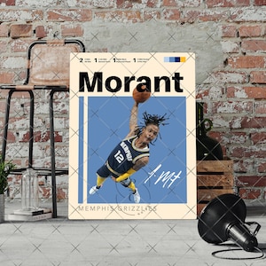 Ja Morant Poster, Basketball Druck, Sport, Wand Dekor, NBA Poster, Schlafzimmer Dekor, Büro Dekor, Memphis Grizzlies- Digitaldruck