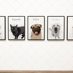 Custom Pet Portrait Painting, Personalized Pet Art, Dog / Cat Gift, Customizable Pet Wall Décor, Cartoon Pet Print- Digital Print
