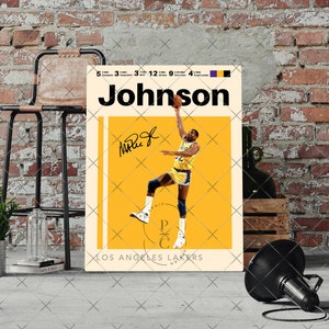 Magic Johnson Poster, Basketball Print, Sports, Wall Décor, NBA Poster, Bedroom Décor, Office Décor, LA Lakers- Digital Print