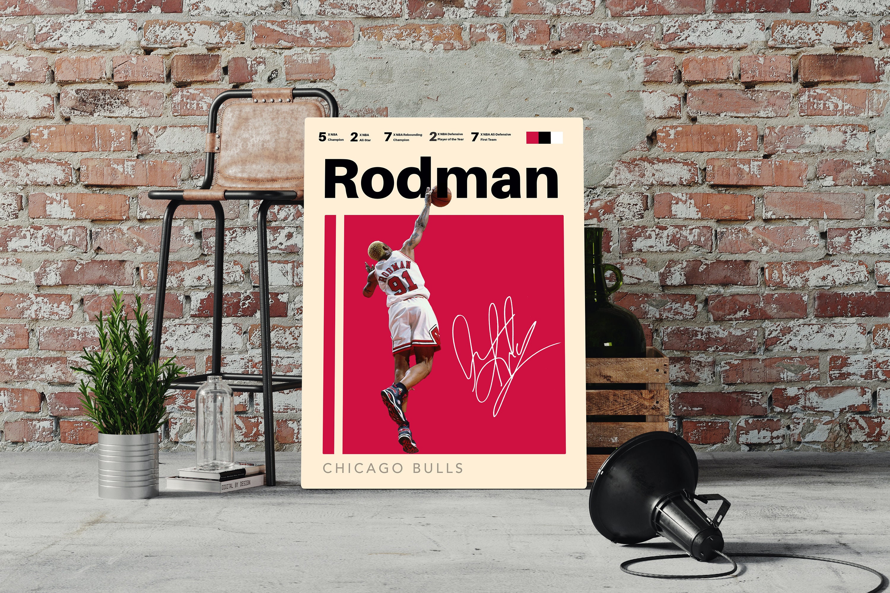 Dennis Rodman NBA basketball Vintage Bootleg Retro 90s Rap Tee , dennis,  90s, chicago bulls, chicago, vintage, pippen, 91 - goat, | Poster
