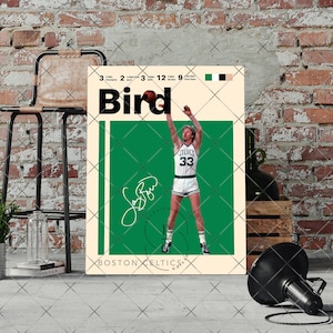Cartel de Larry Bird, Impresión de baloncesto, Deportes, Decoración de pared, Cartel de la NBA, Decoración de dormitorio, Decoración de oficina, Boston Celtics- Impresión digital