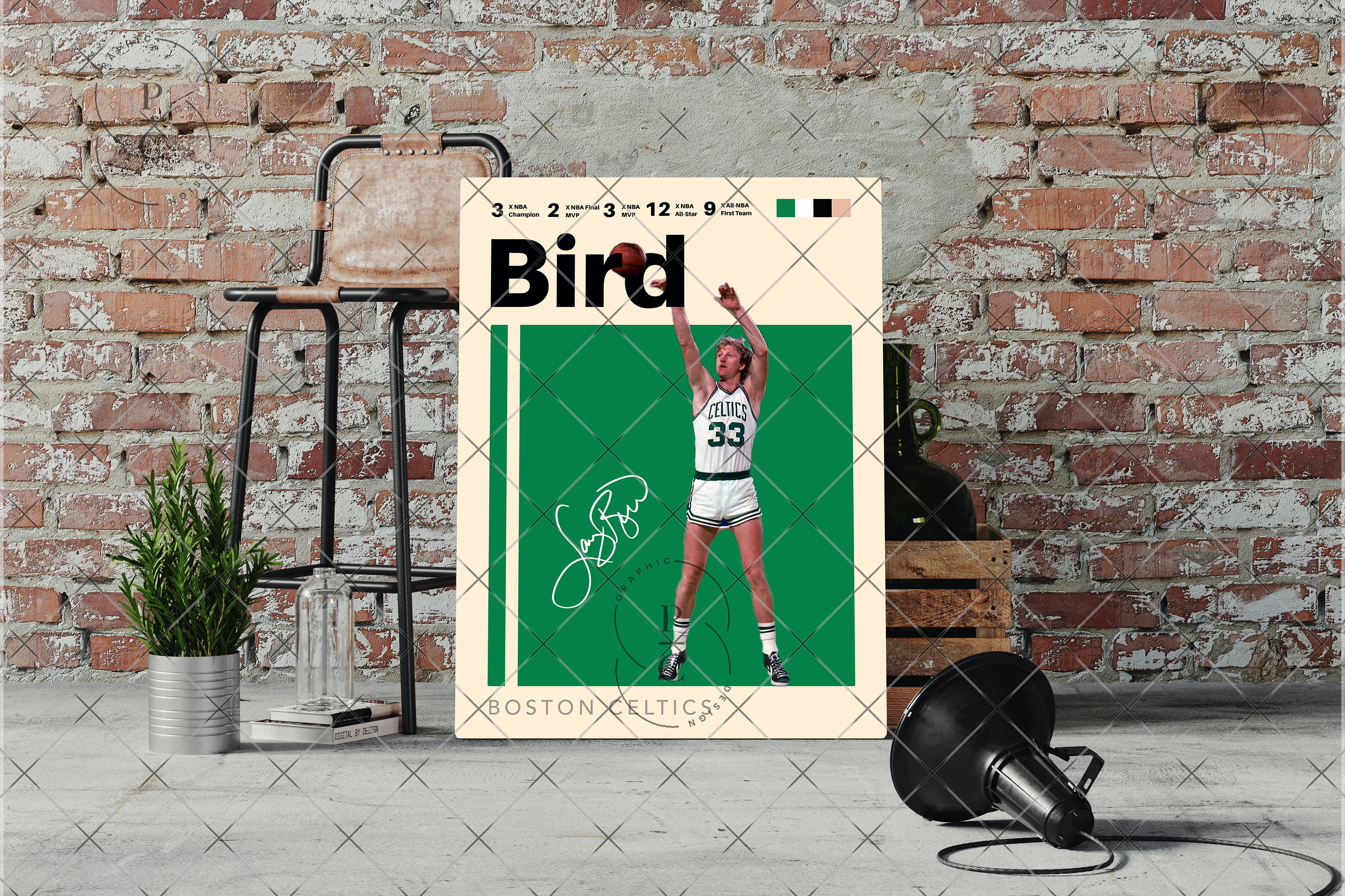 IZS Larry Bird And Magic Johnson Bump Fists Poster Decorative Painting  Canvas Wall Art Living Room Posters Bedroom Painting 16x24inch(40x60cm)