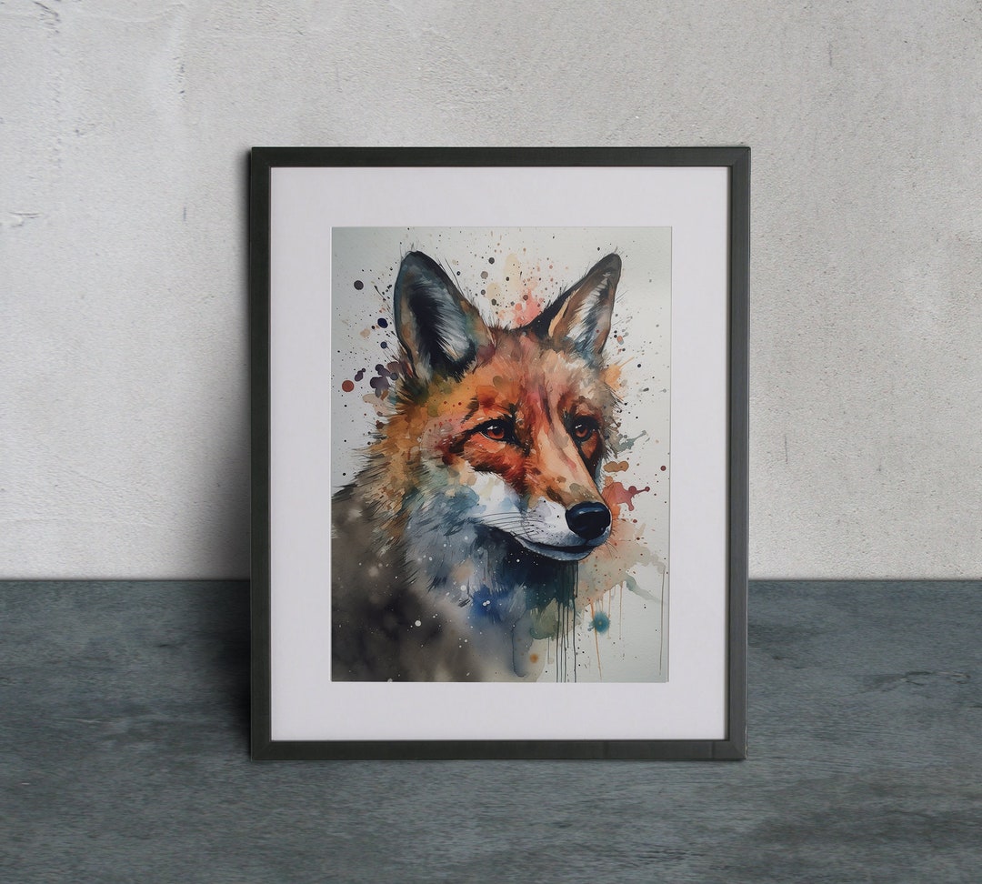 Watercolor Fox Print Digital Printable Artwork Nature Animal Art Pet ...