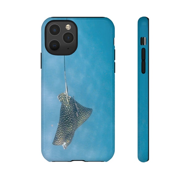 Tough Phone Case With Awesome Spotted Eagle Ray Photo, Sea Life Gift, Ocean Lover Gift