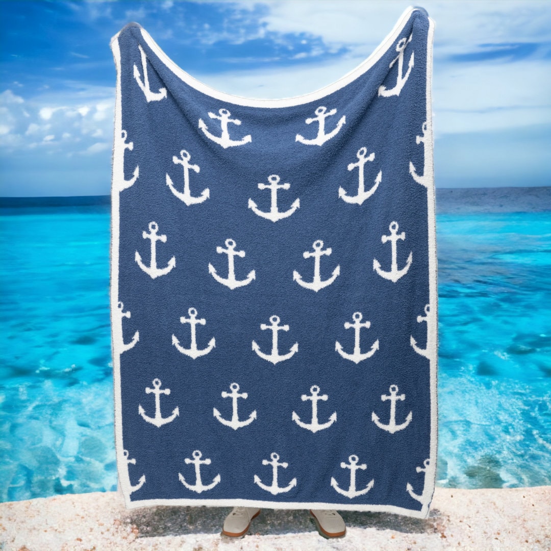 Anchor Throw Blanket Unbelievably Soft Reversible & Lightweight the Most Comfortable Blanket