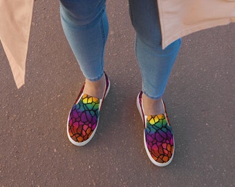 Rainbow Agate Women’s slip-on canvas shoes