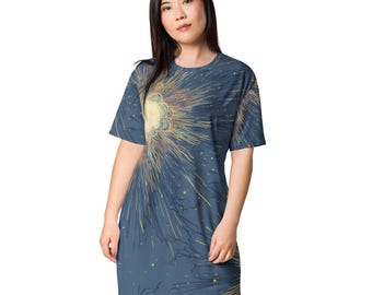 Beach Aesthetic Women's Tshirt Dress Gift for Her, All Over Print Loose Fit  Dress, Trippy Rave Festival Tshirt Dress - Etsy