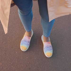 Chaussures en toile à enfiler arc-en-ciel pour femmes