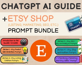 ChatGPT Prompts for Marketing How to Sell on Etsy Shop Kit AI Prompt Bundle for Marketing SEO Product Ideas Chat GPT Digital Products Guide