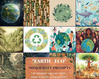 Midjourney Prompts 20+ Earth & Eco-Friendly Prompt Bundle + BONUS | climate change Midjourney Art Learn Midjourney Midjourney Tutorial eco