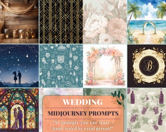 Midjourney Prompts Wedding Bundle + Bonus (15+ UNIQUE AI PROMPTS)