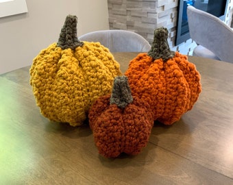 Patrón de crochet: Calabazas de otoño - 3 tamaños