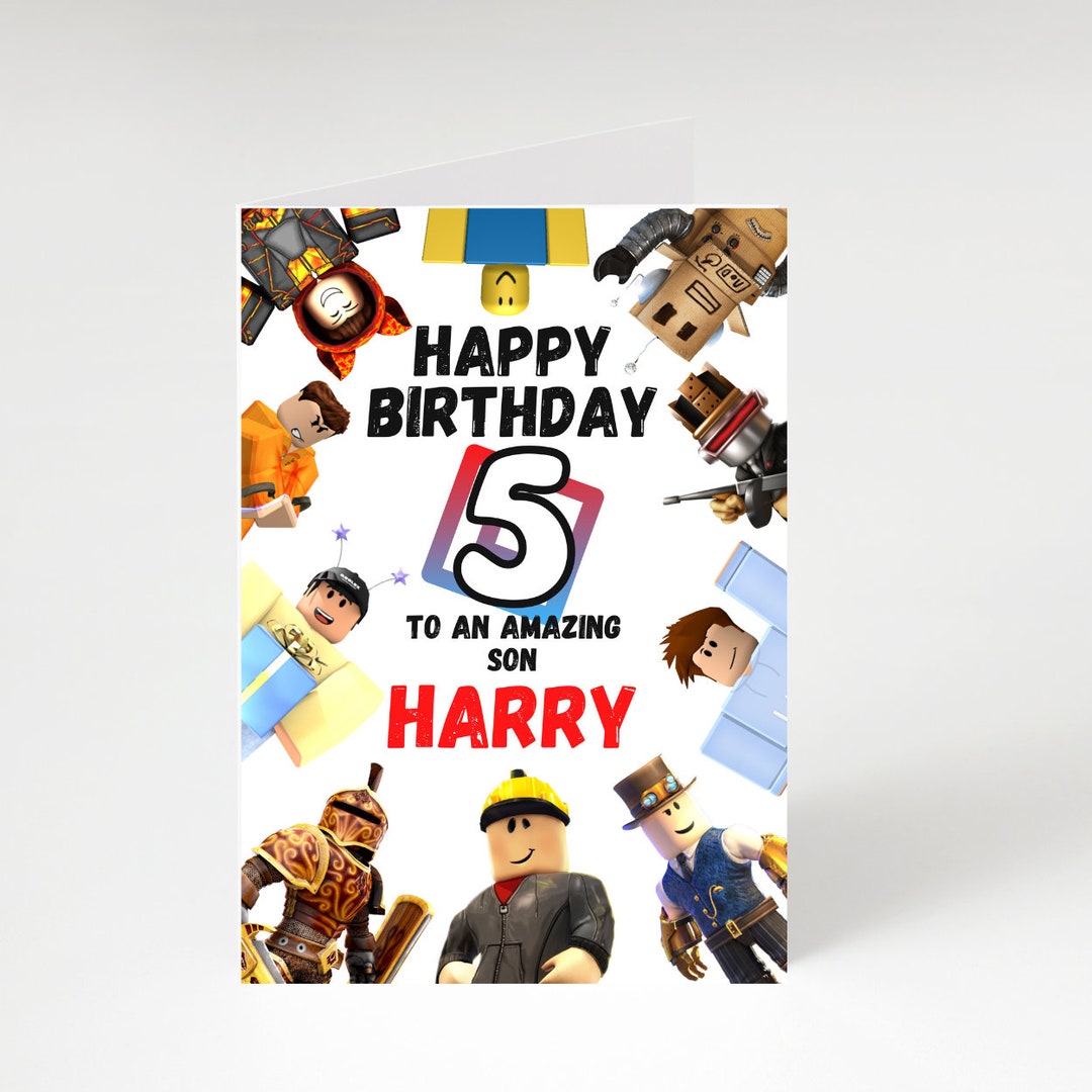 Personalised Roblox Birthday Card Birthday Boys Card - Etsy