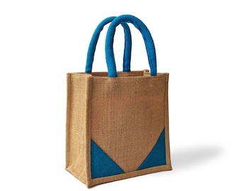 Jute Burlap small Tote Bag | Eco Friendly Reusable Shopping & Gift Bag