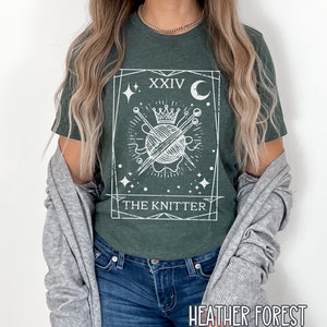 Knitting Tarot Card Shirt, Gift for Knitting Lover, Knitting Club Tshirt, Knitting Hobby T-Shirt, Craft Lover Gift, Yarn Lover Knitter Tee