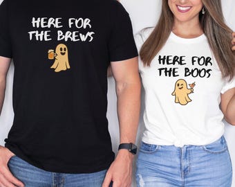 Funny Couples Halloween Shirt, Matching Halloween Shirt for Couples. Matching Ghost Tees, Halloween Couples Outfit, Halloween Party Shirts